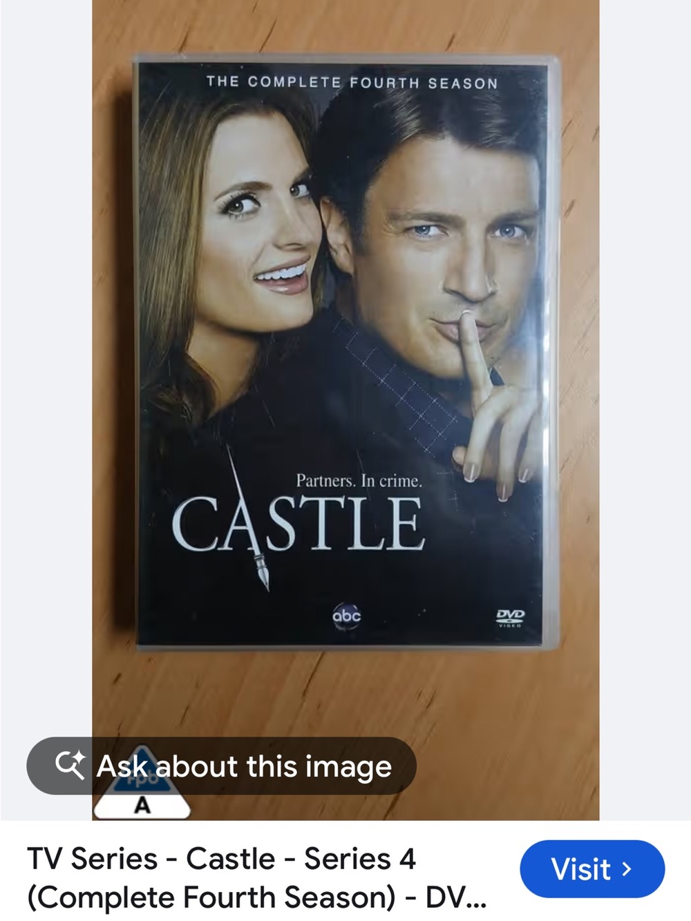 #3333*Castle Complete Fourth Season DVD - Black